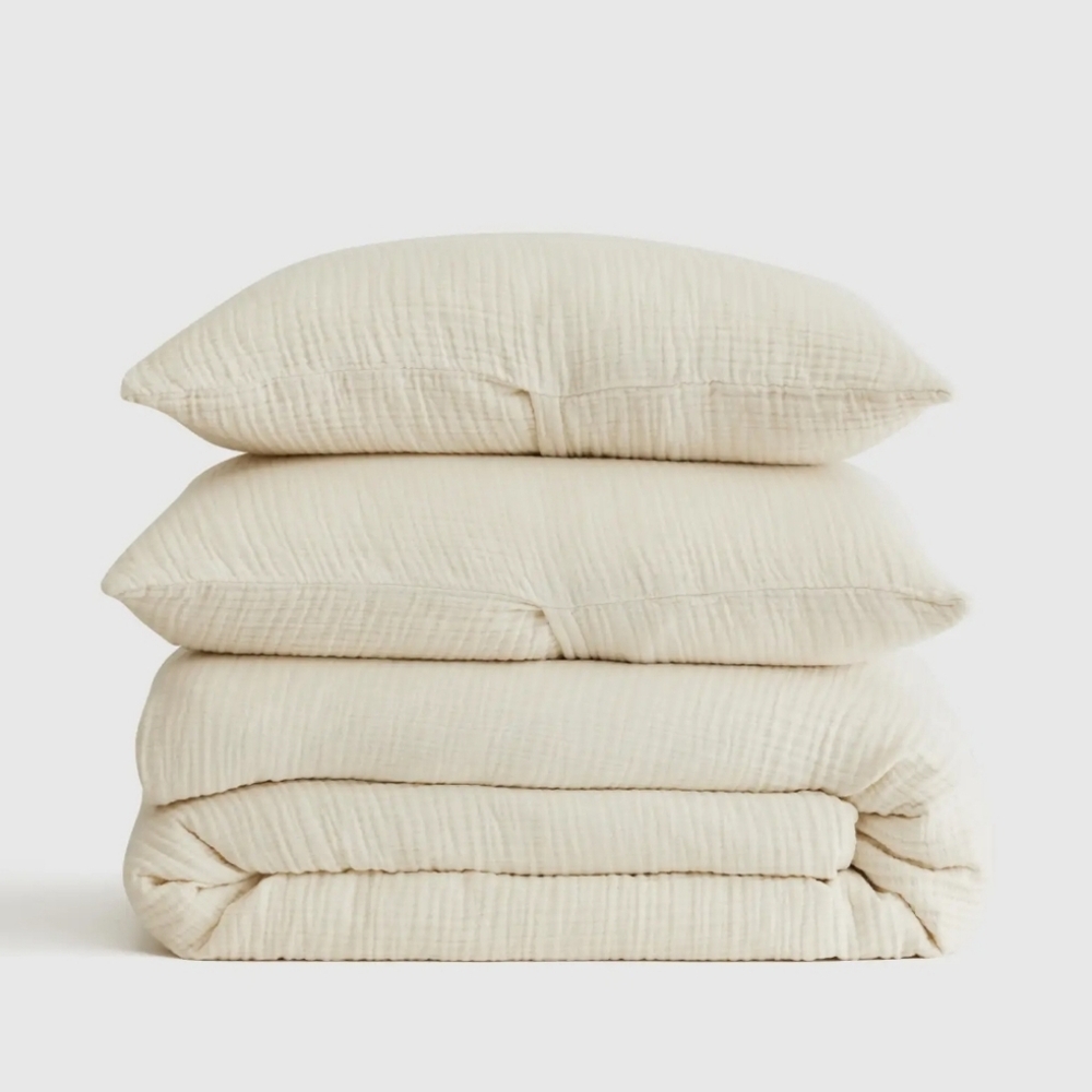 NWT! Quince Organic Cotton Airy Gauze Duvet Cover Set! King/ Cal King (888)